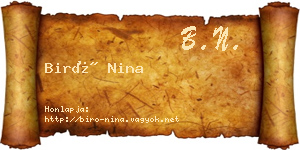 Biró Nina névjegykártya